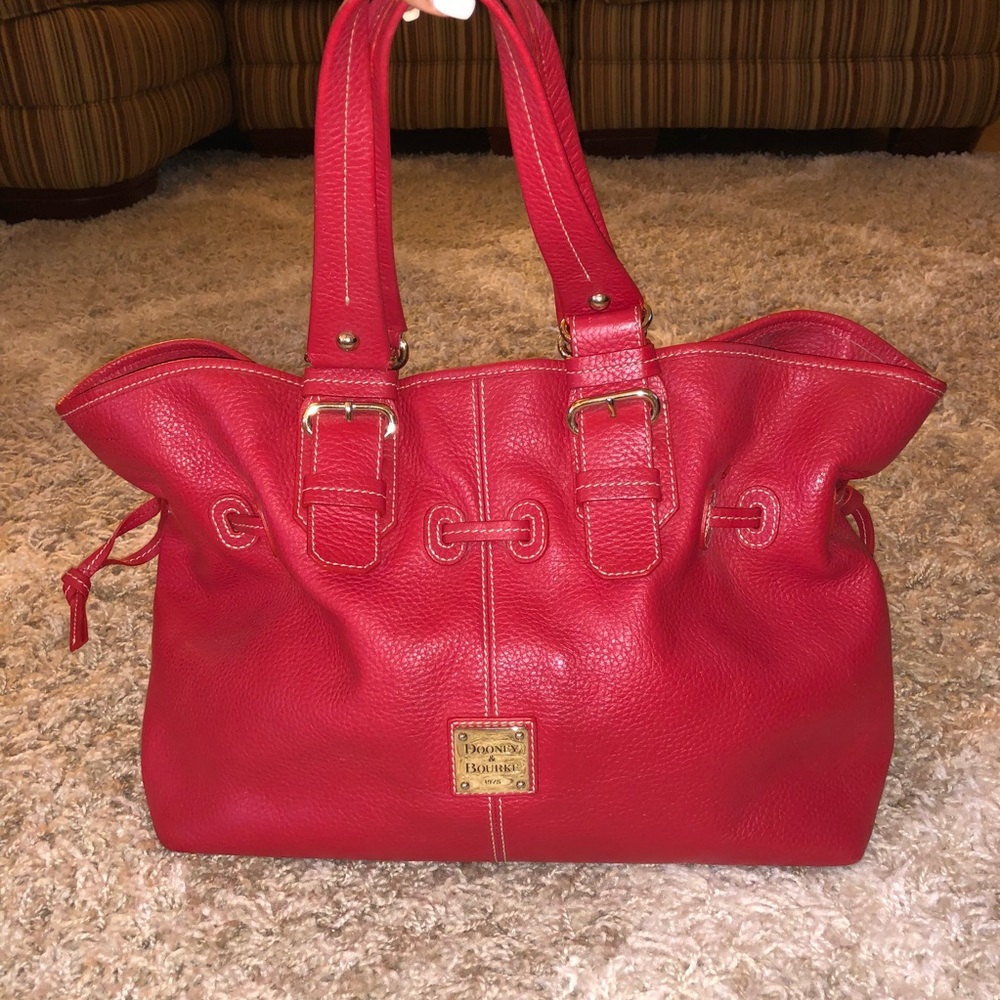 Dooney & Bourke Chiara  Red Pebbled Leather Tote Bag